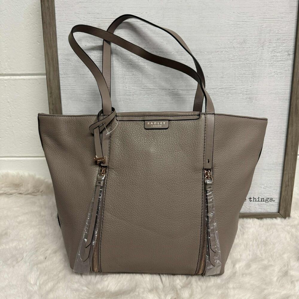 Radley London Penhurst Extra Large Leather Tote Mink Open Top Rose Gold NWOT